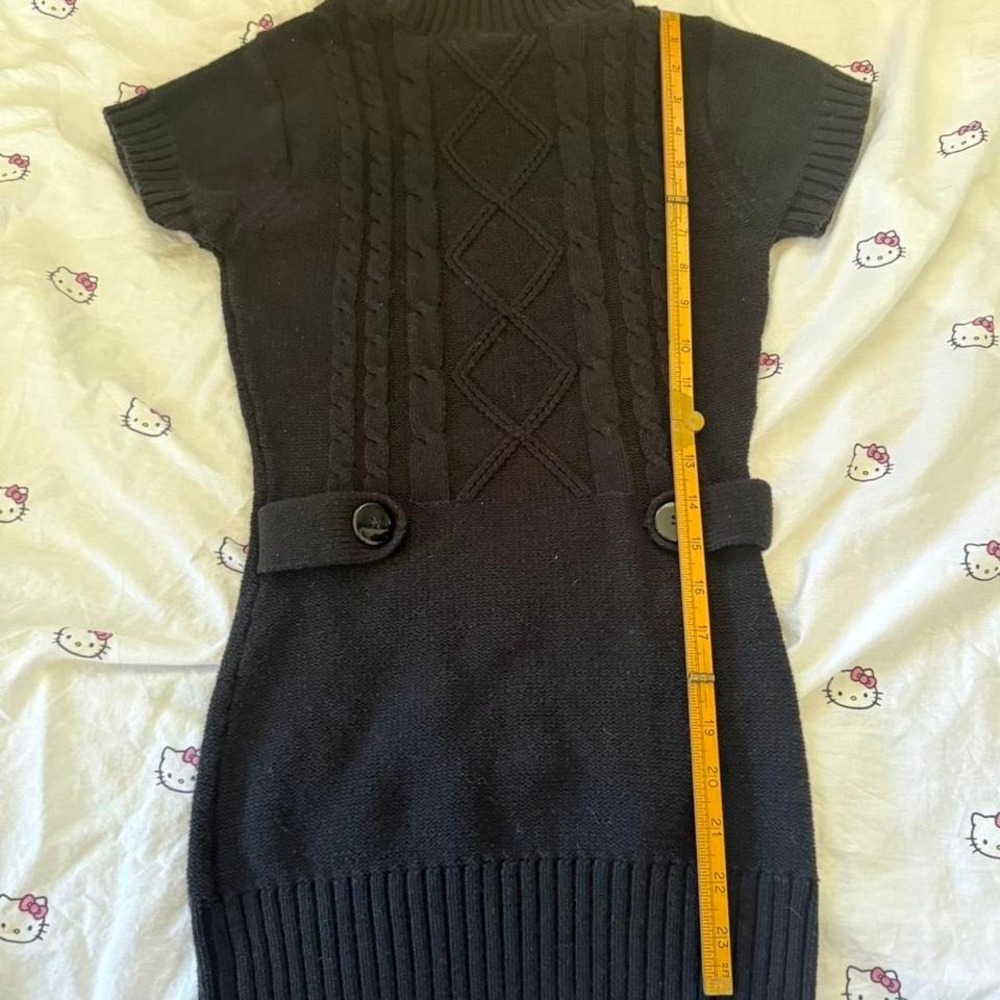 Vintage Y2K 2000s Poof‎ Black knitted mini dress with buttons - Picture 4 of 5